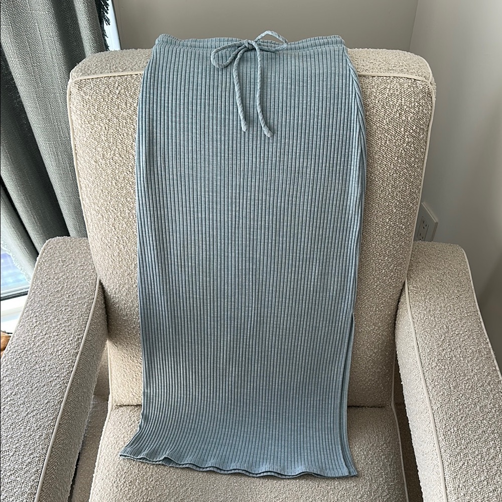 Jonathan Simkhai Elegant Blue Ribbed Skirt